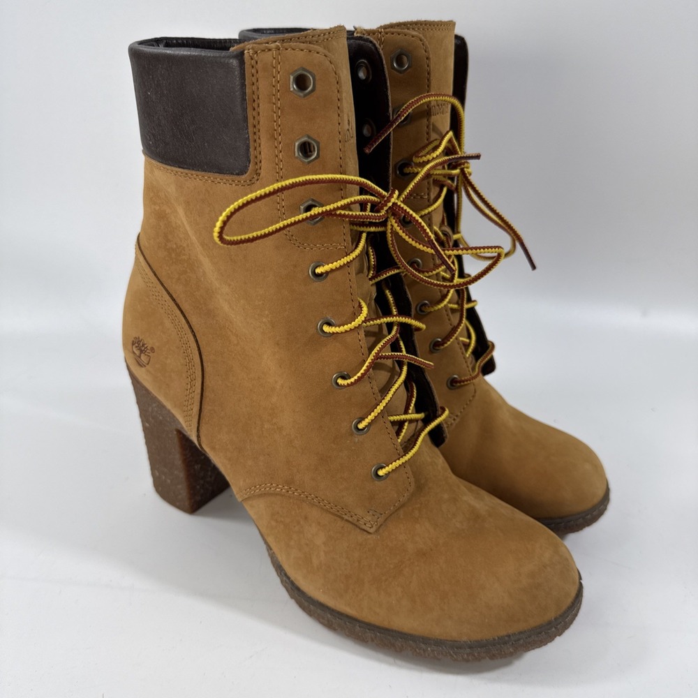 Timberland Tan and Dark Brown Suede Lace-Up Ankle Boots